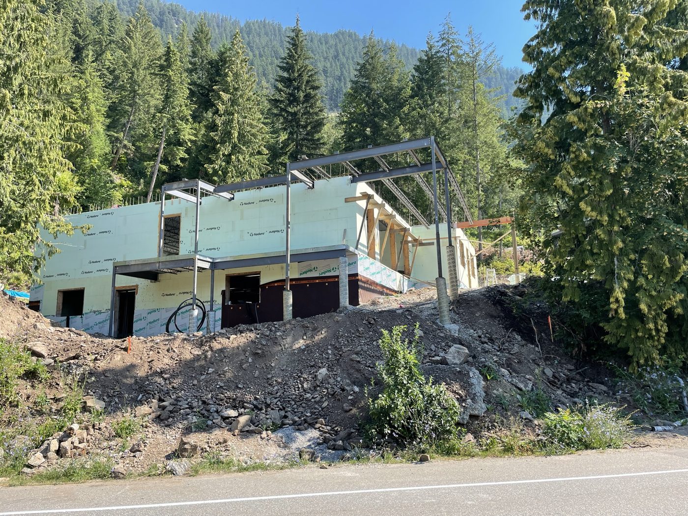 Insulated concrete form walls going up on a Shuswap build